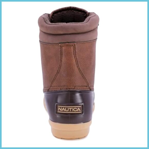 Waterproof Faux Leather Duck Boots Insulated Snow Rain Winter Lace-Up